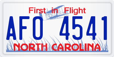 NC license plate AFO4541