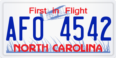 NC license plate AFO4542