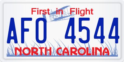 NC license plate AFO4544
