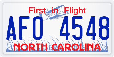 NC license plate AFO4548