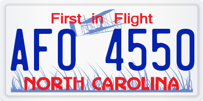 NC license plate AFO4550
