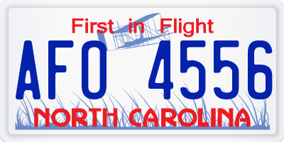 NC license plate AFO4556