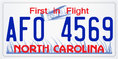 NC license plate AFO4569