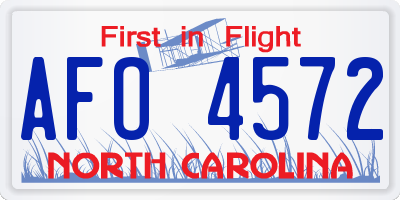 NC license plate AFO4572