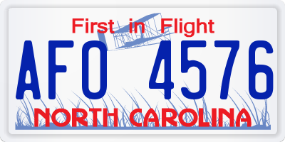NC license plate AFO4576