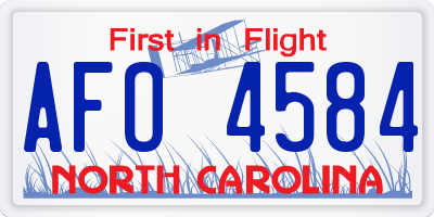 NC license plate AFO4584