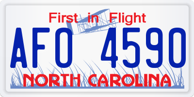 NC license plate AFO4590