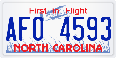 NC license plate AFO4593