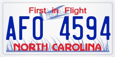 NC license plate AFO4594