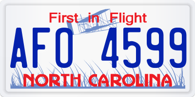 NC license plate AFO4599