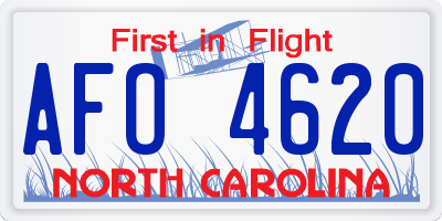 NC license plate AFO4620