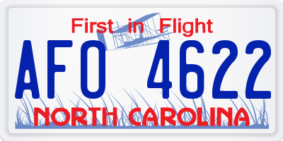 NC license plate AFO4622