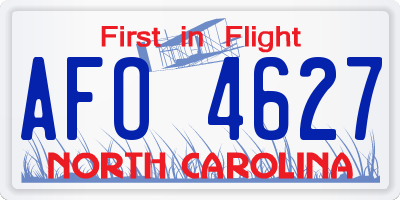 NC license plate AFO4627