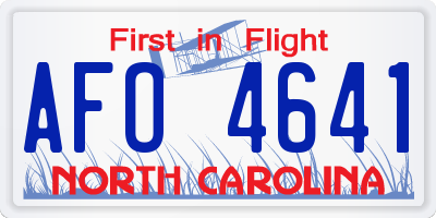 NC license plate AFO4641