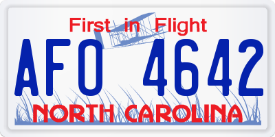 NC license plate AFO4642
