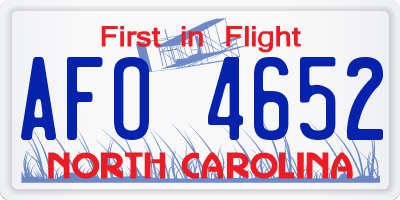 NC license plate AFO4652