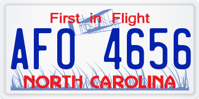 NC license plate AFO4656