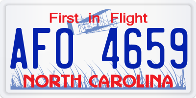 NC license plate AFO4659