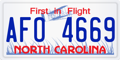 NC license plate AFO4669