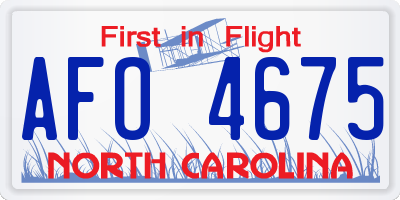 NC license plate AFO4675