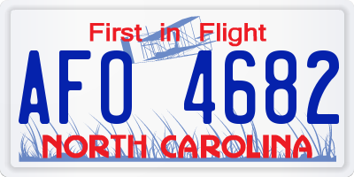 NC license plate AFO4682