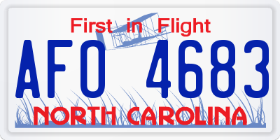 NC license plate AFO4683