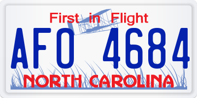 NC license plate AFO4684