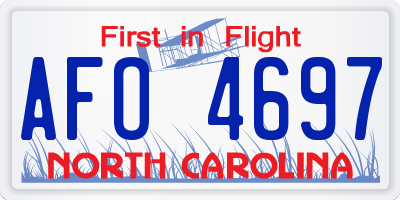 NC license plate AFO4697