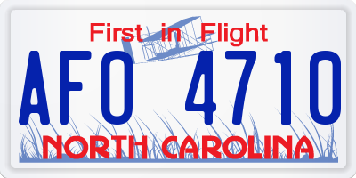 NC license plate AFO4710