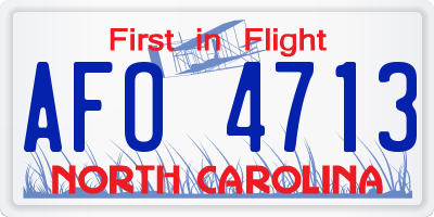 NC license plate AFO4713