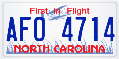 NC license plate AFO4714