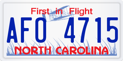 NC license plate AFO4715