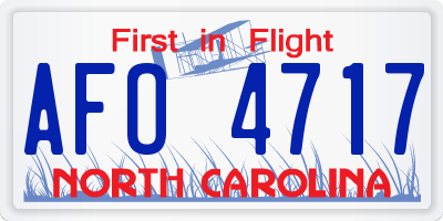 NC license plate AFO4717