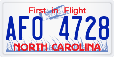 NC license plate AFO4728