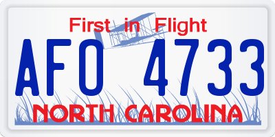 NC license plate AFO4733