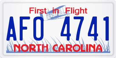 NC license plate AFO4741