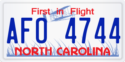 NC license plate AFO4744