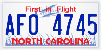 NC license plate AFO4745