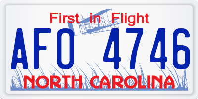 NC license plate AFO4746