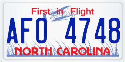 NC license plate AFO4748