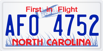 NC license plate AFO4752