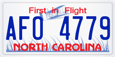 NC license plate AFO4779