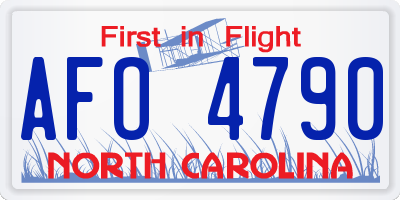NC license plate AFO4790