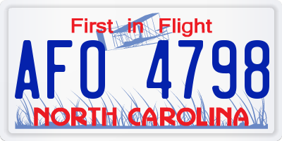 NC license plate AFO4798