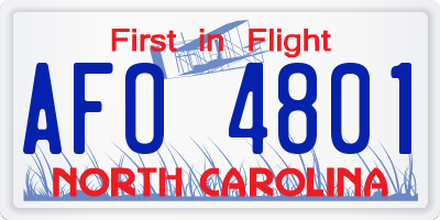 NC license plate AFO4801