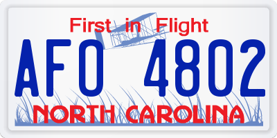 NC license plate AFO4802