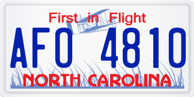 NC license plate AFO4810