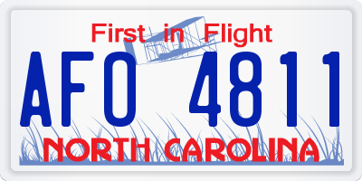 NC license plate AFO4811