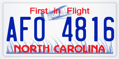 NC license plate AFO4816