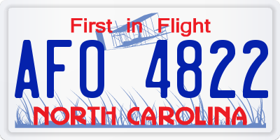 NC license plate AFO4822